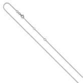 14k White Gold 1.5mm D/C Square Cable 1in+1in Adjustable Chain